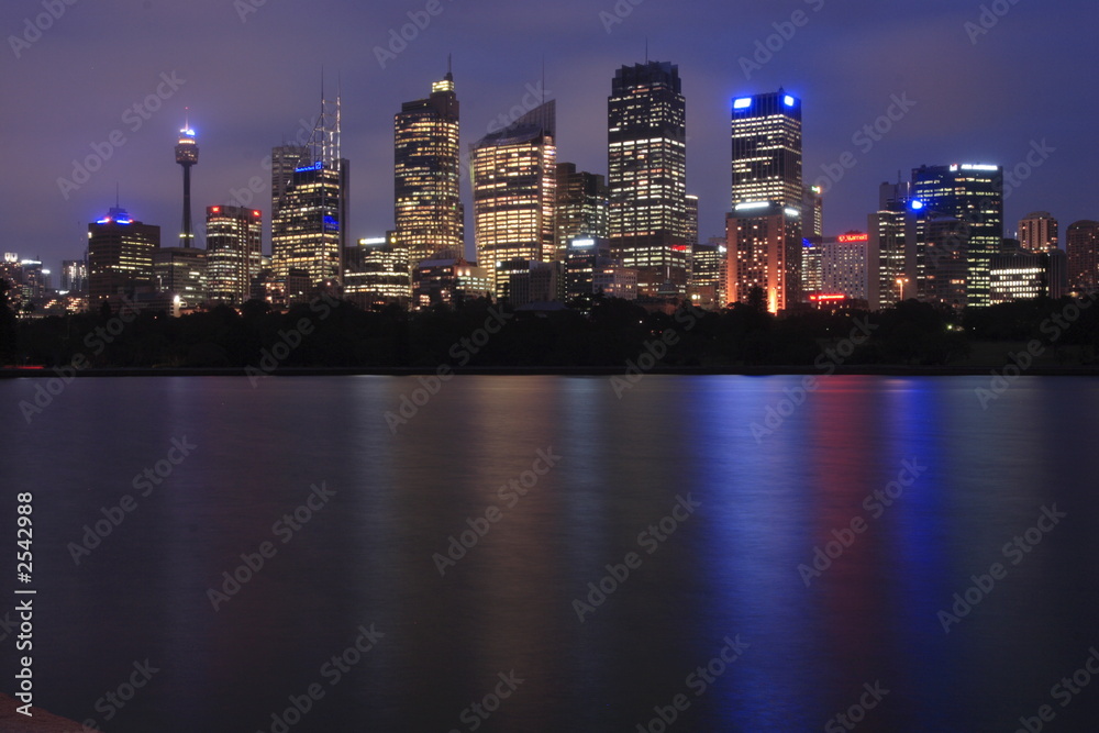 sydney city skyline at night