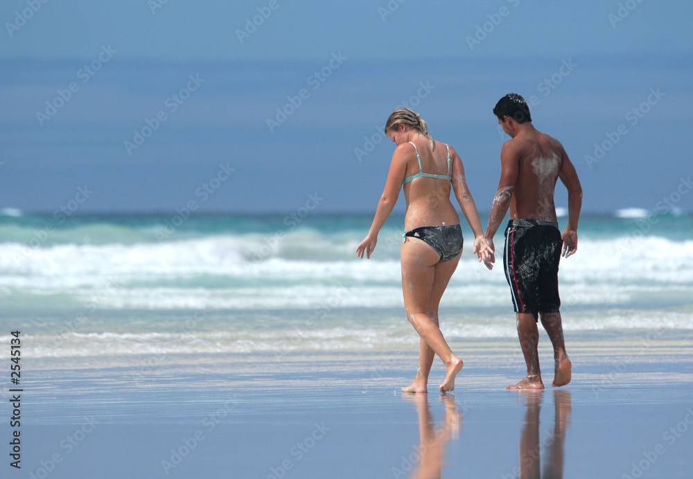 loving couple at the beach