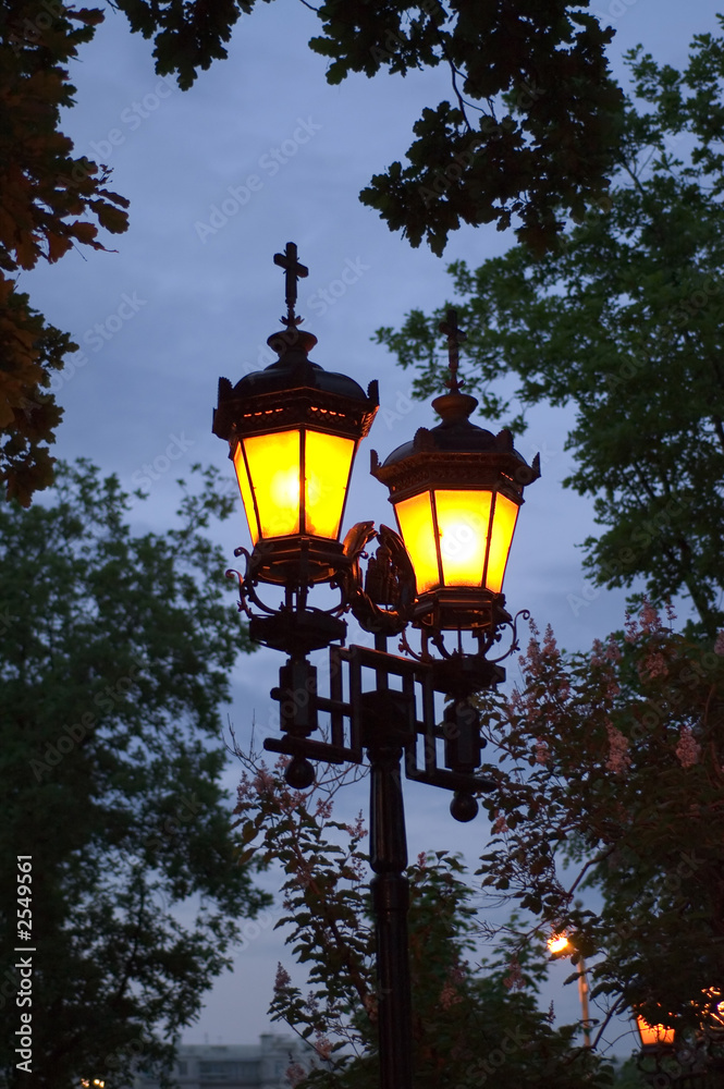 lanterns at dusk