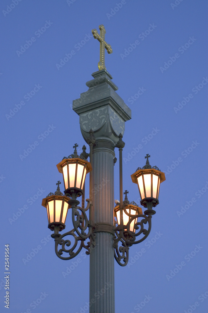 city lanterns at dusk