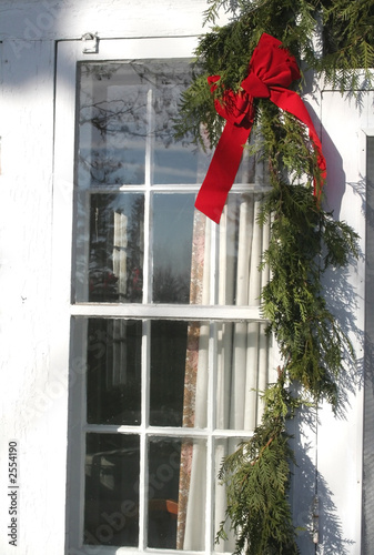 cristamas decoration on a window photo