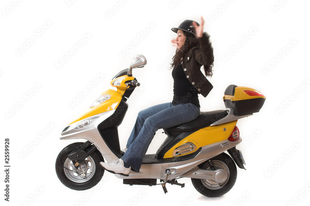 girl almost falling over a scooter girl almost falling over a scooter