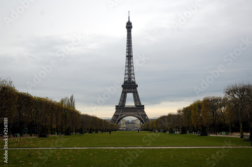 the champ de mars and eiffel tower.