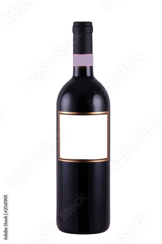 bottle of wine with blank label