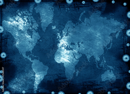 grunge world map