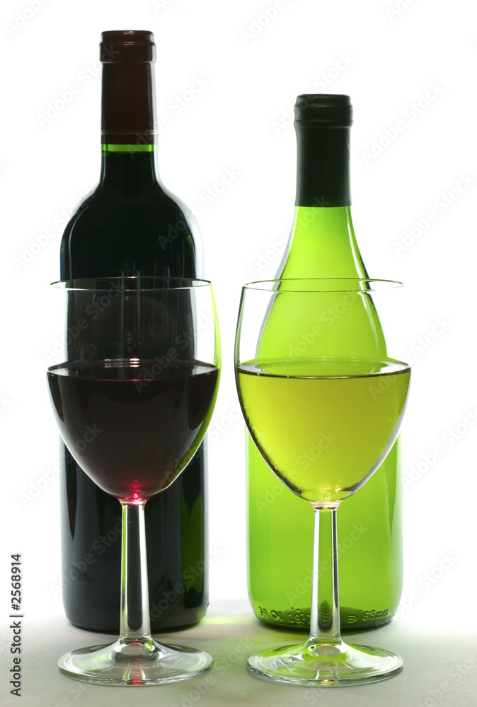 red and white wine