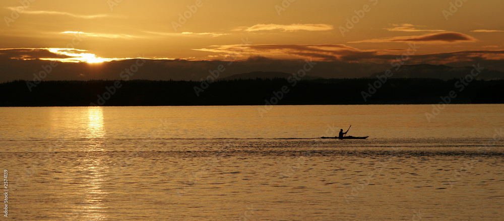 sunset kayaker wide