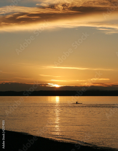 sunset kayaker