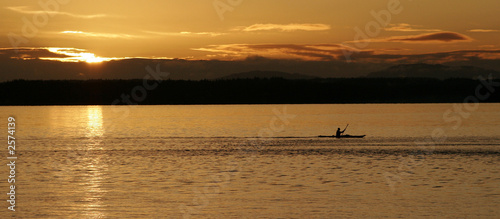 sunset kayaker wide