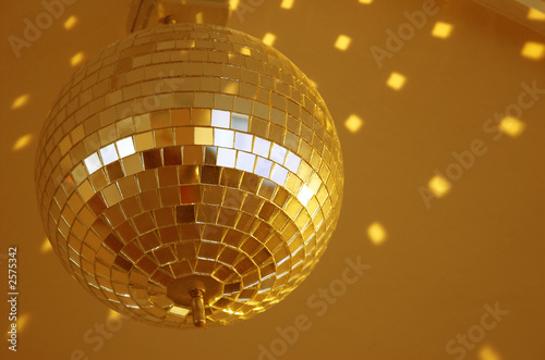 shiny golden mirror ball