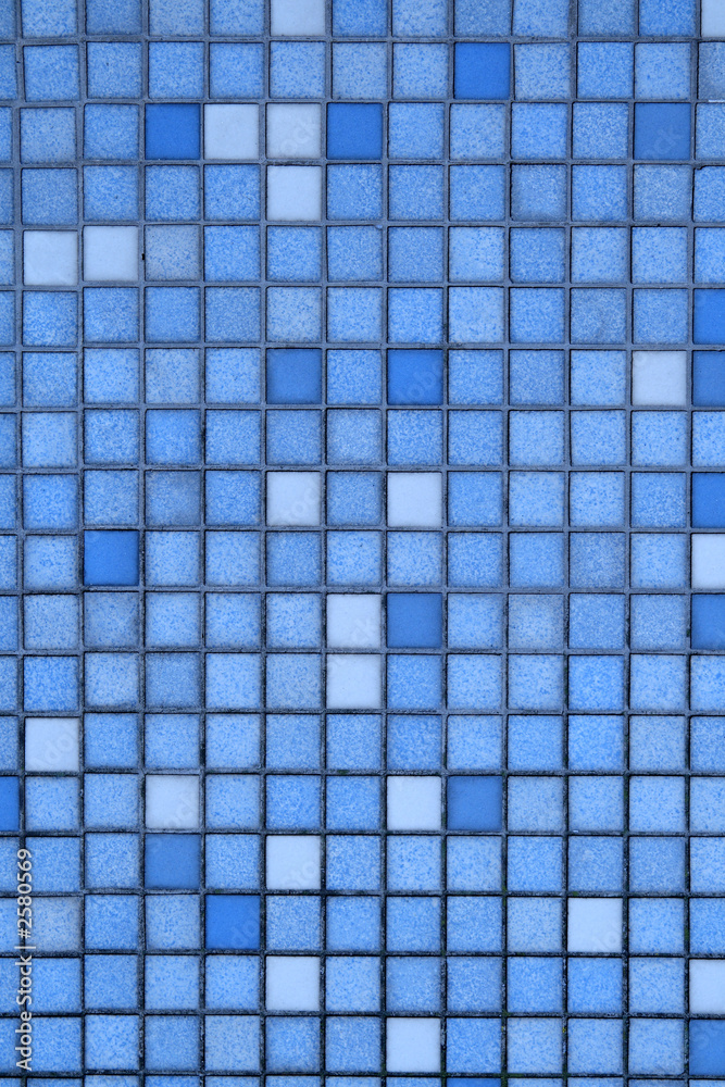 vertical view of small blue tiles. vertical view of small blue tiles.