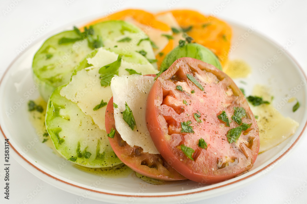 sliced heirloom tomato salad sliced heirloom tomato salad
