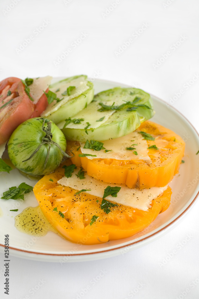 sliced heirloom tomato salad sliced heirloom tomato salad