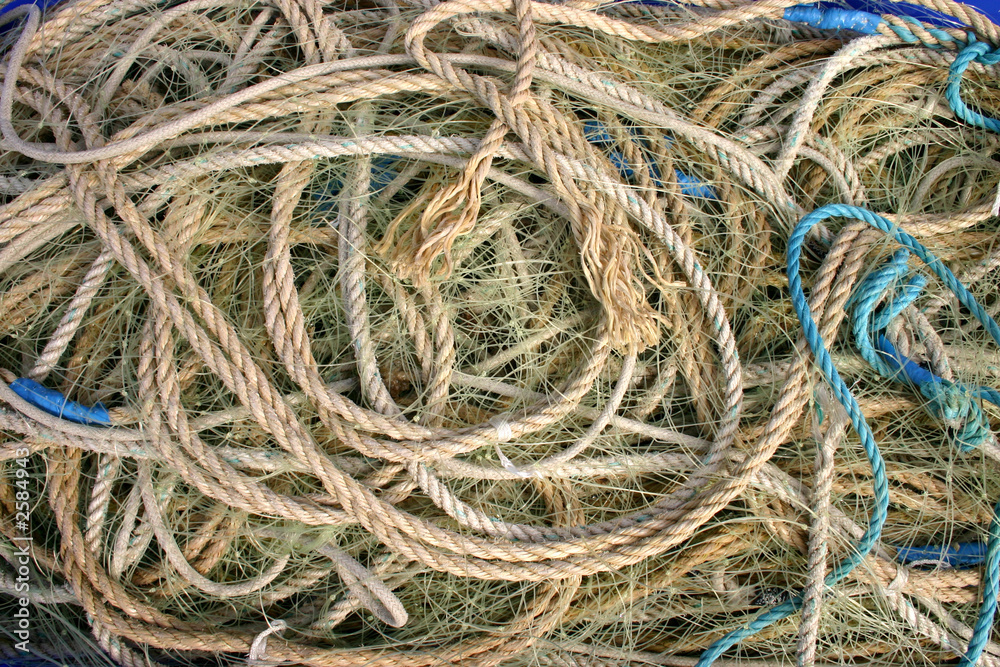 fishing net and ropes