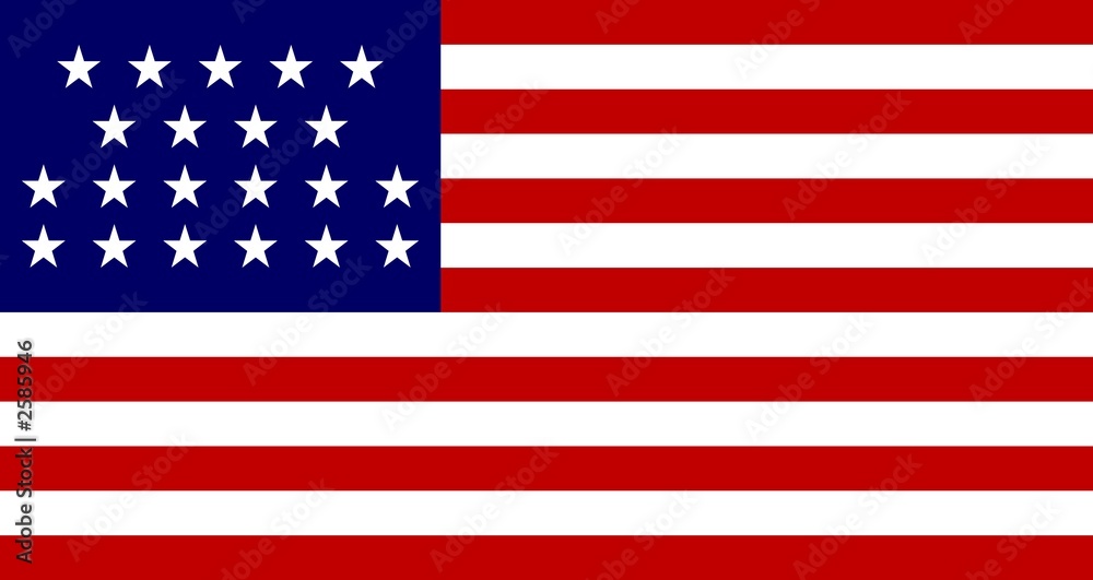 Naklejka premium 21 star united states flag