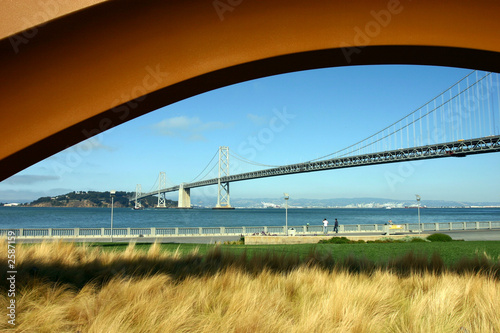Photography bay bridge and yellow frame