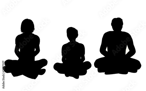 family yoga vector