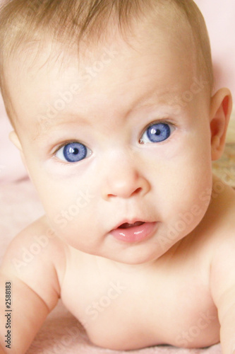 baby girl with blue eyes