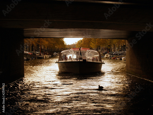 boat under the bridge