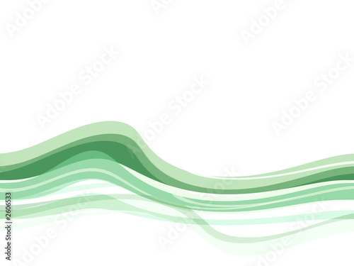 vague vert fond blanc