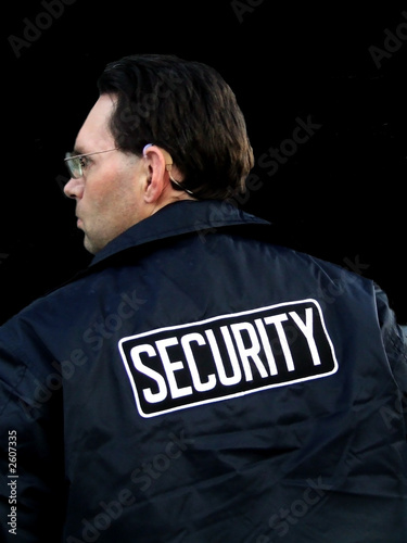 security guard with black background