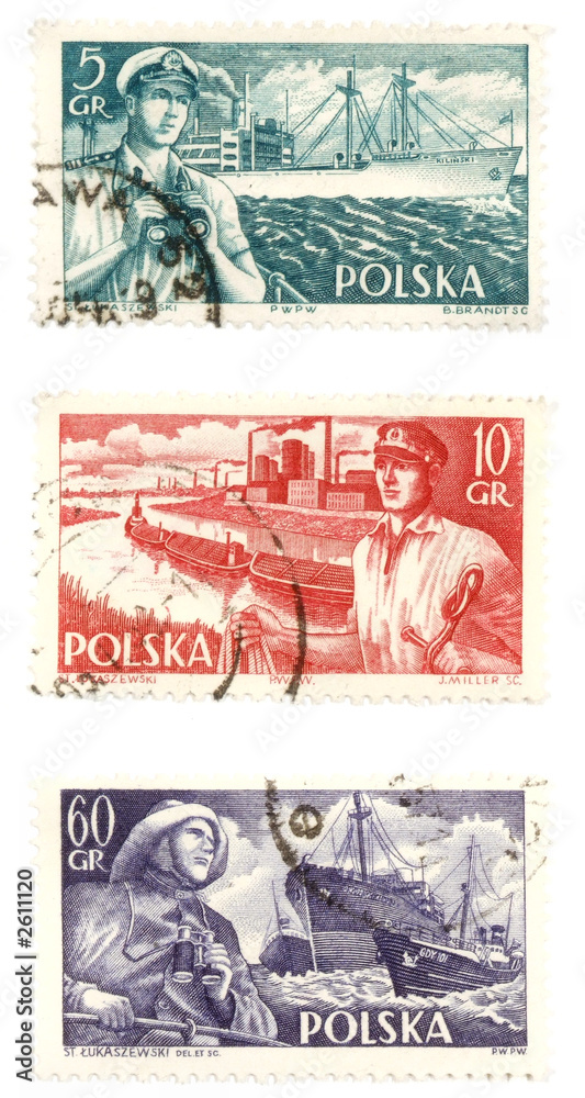 old postage stamps from poland