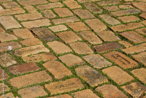 old brick pavement