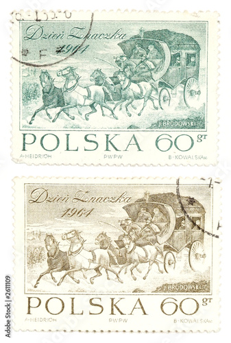 vintage postage stamps from poland