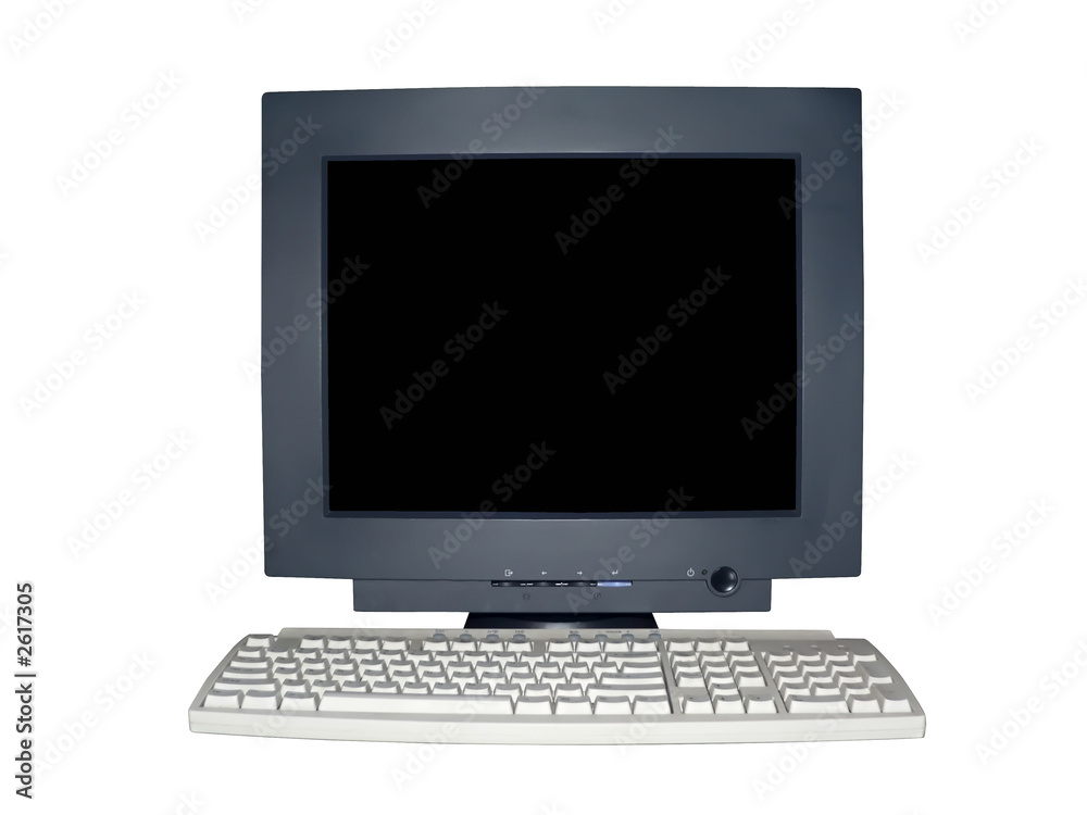 isolated computer monitor with blank screen isolated computer monitor with blank screen
