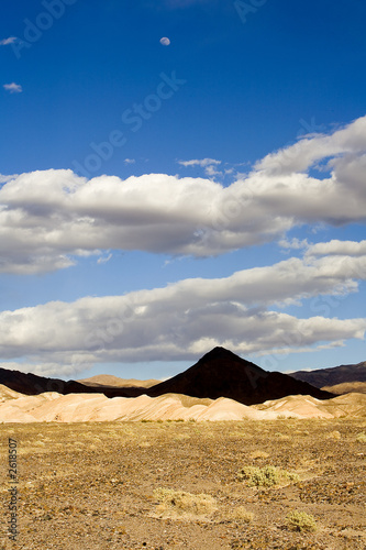shot of a pyramid shaped mountain in death valley