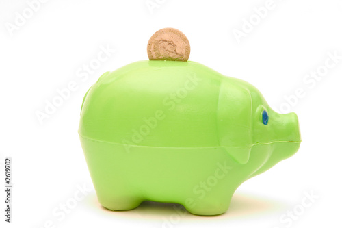 Obraz na plátně green piggybank
