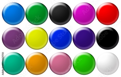 set round glass buttons