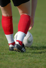 Papier peint photo Football Ballon de football classique en cuir  © razorconcept