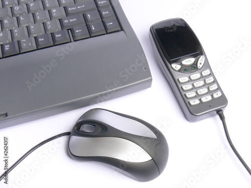 laptop, mouse and phone