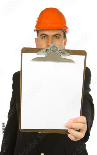 engineer holding clipboard