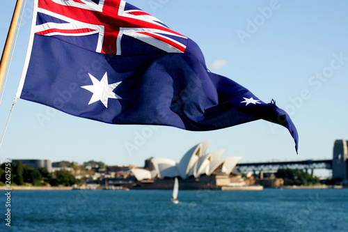 yacht and flag