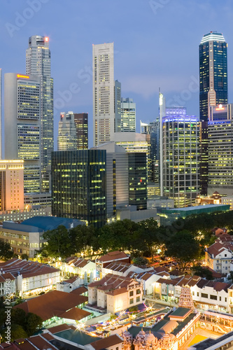 Photography singapore cityscape at dusk