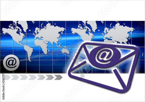 envelope with world map