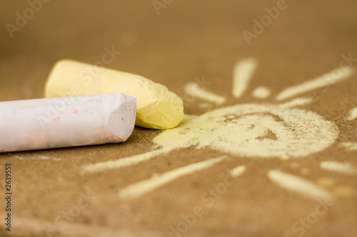 sidewalk chalk closeup