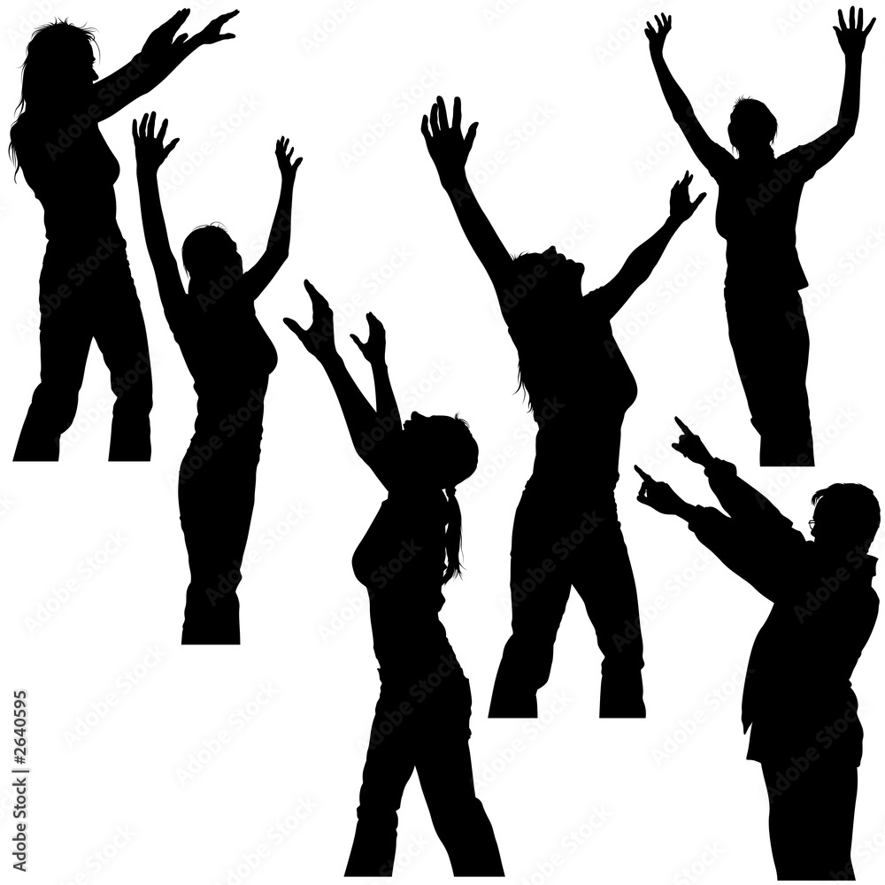 hands up silhouettes 2