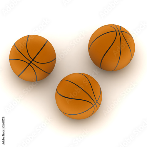 three sport balls isolated on withe