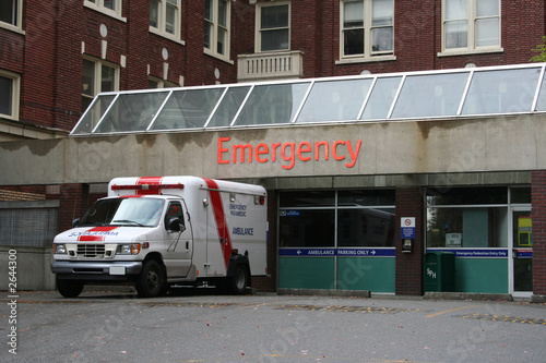 emergency room entrance with ambulance