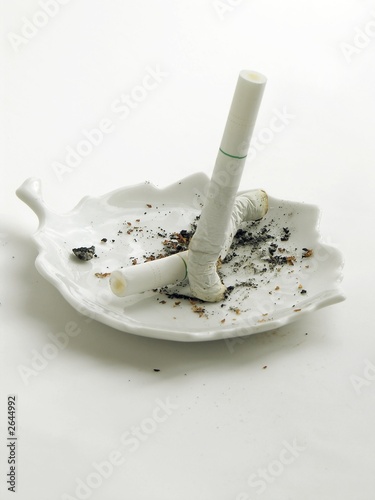 ash-tray and broken cigarette