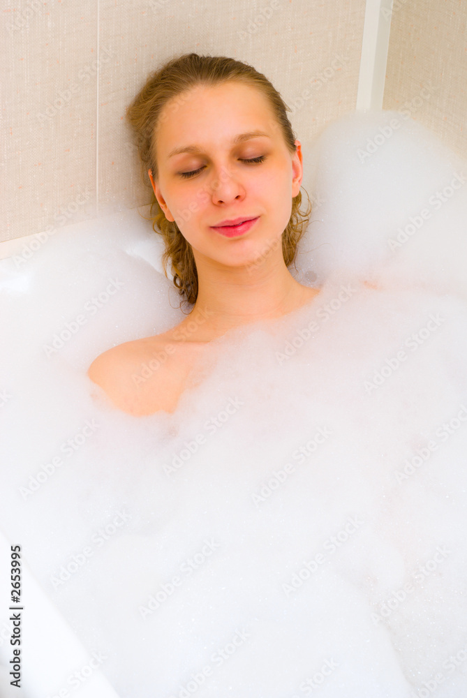 girl in bath foam girl in bath foam