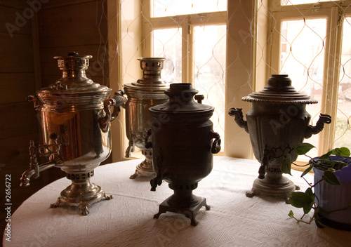 old russian teapots samovar