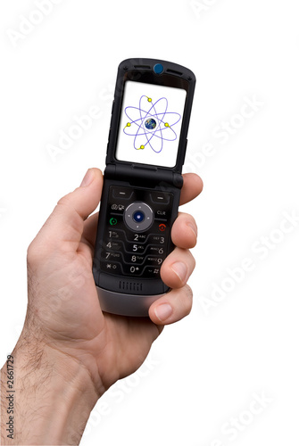 Wallpaper Mural man holding cell phone with nucleus Torontodigital.ca