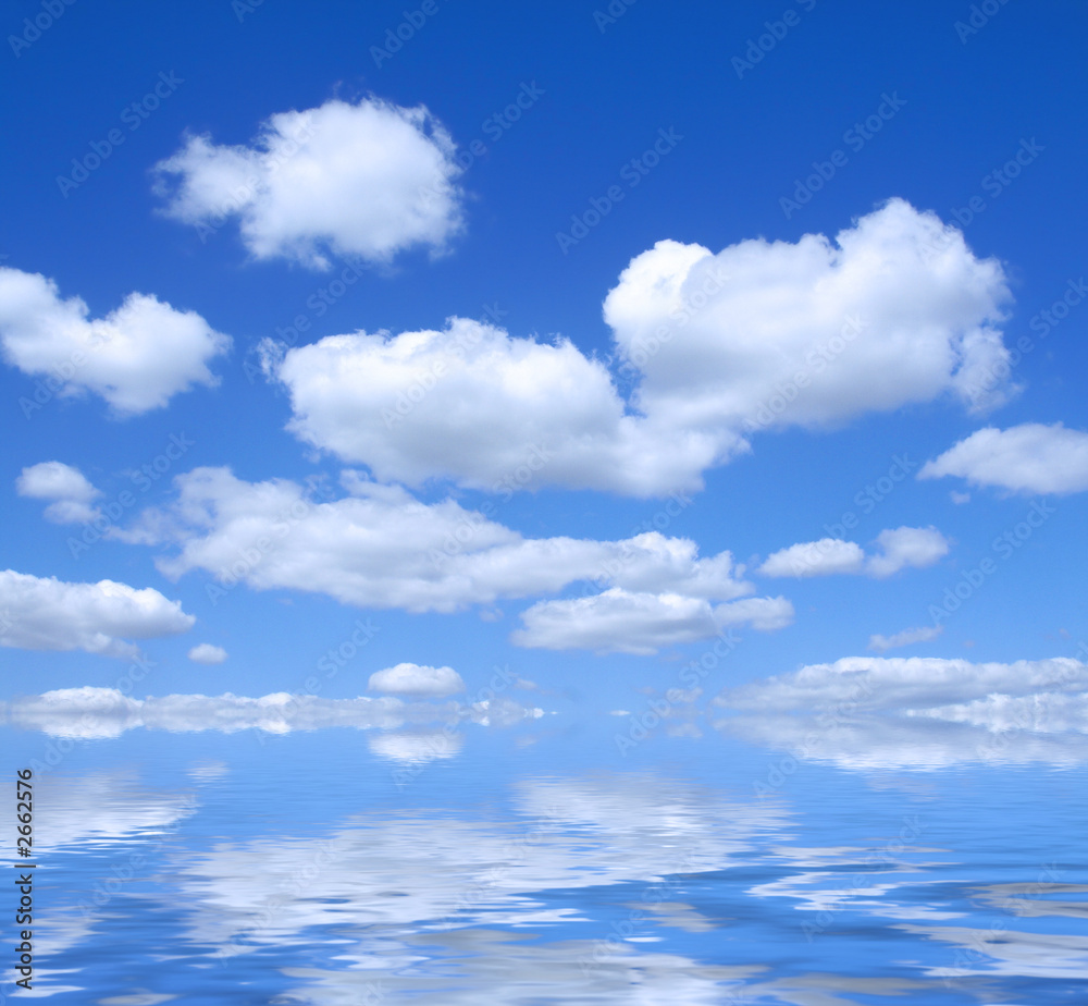 beautiful summer sky with water reflection beautiful summer sky with water reflection