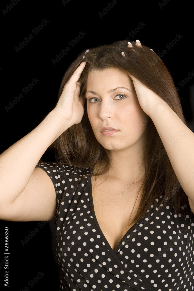 Obraz premium running fingers through hair