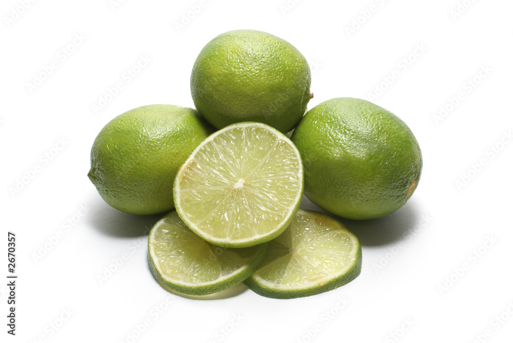 limes isolated on white limes isolated on white