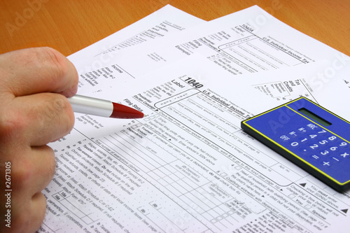 hand and tax forms